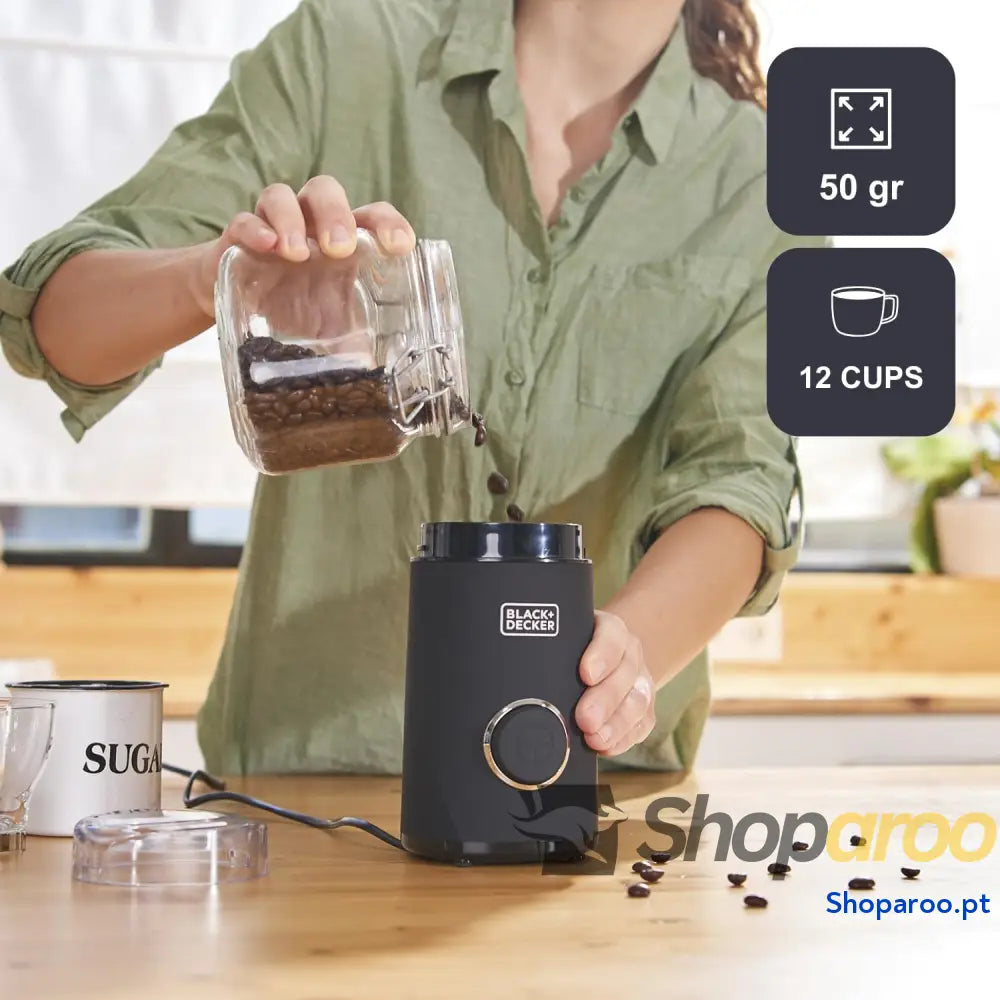 Black + Decker Moedor de café preto 12 Tazze
