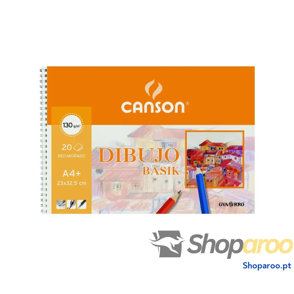 Bloco de desenho Canson Basik Liso Com caixa Microperfurado 130 g/m²