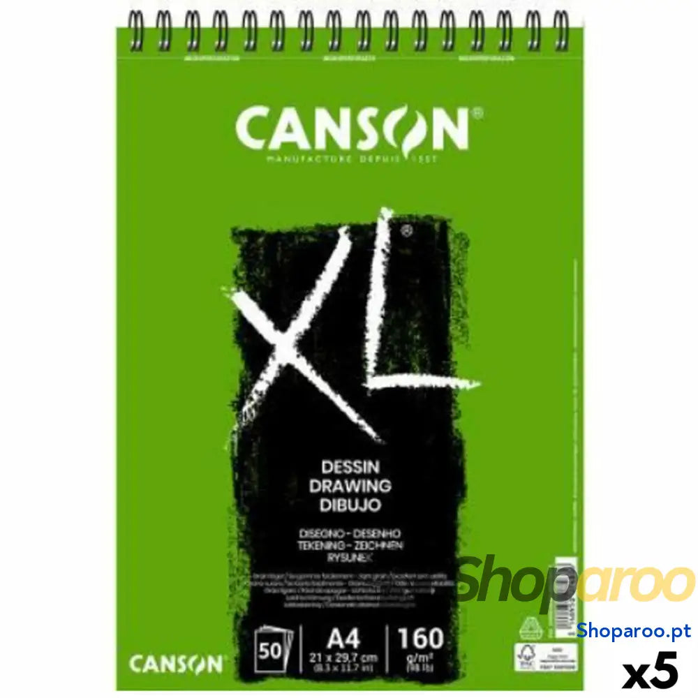 Bloco de desenho Canson XL Drawing Branco A4 5 Unidades 50 Folhas 160 g/m2