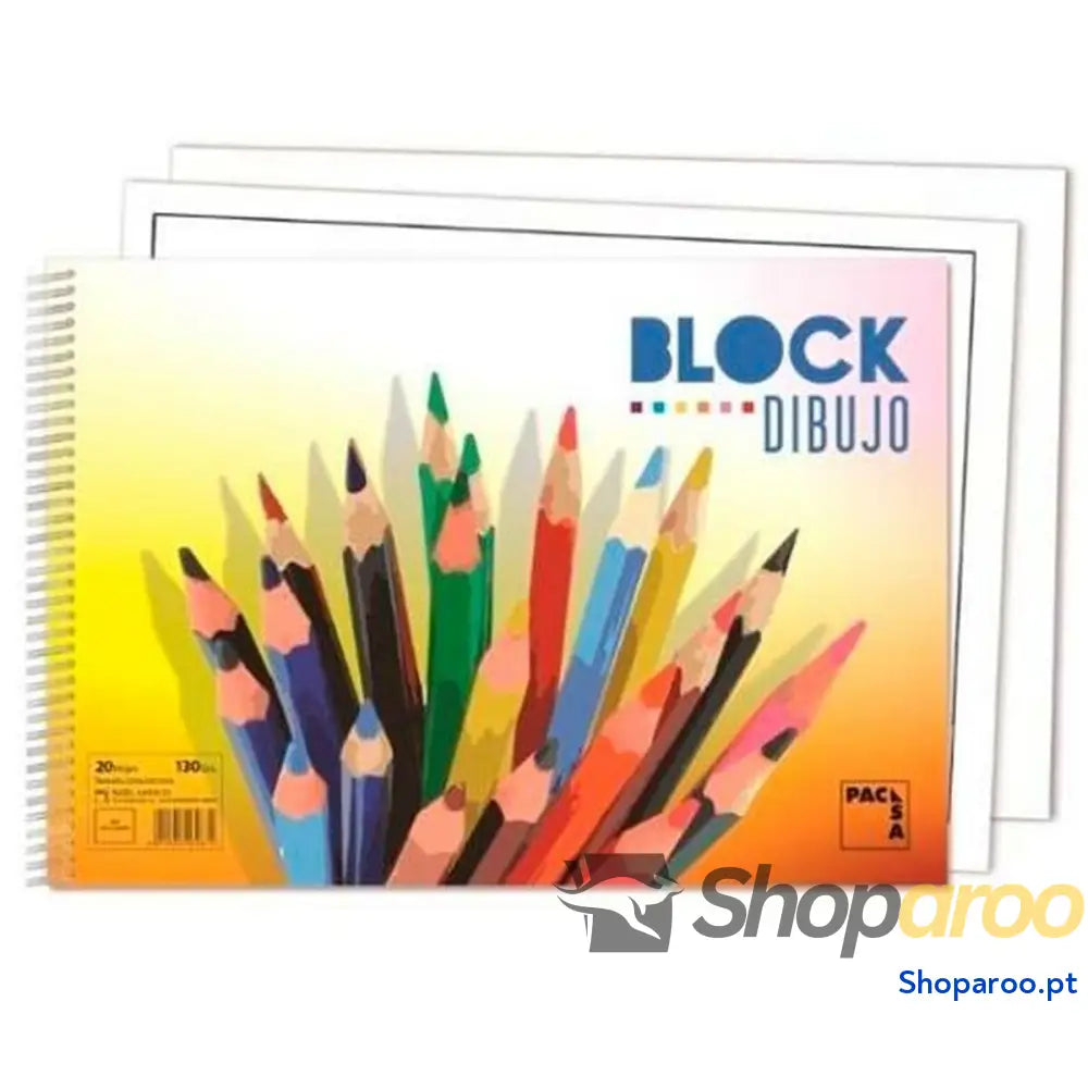 Bloco de desenho Pacsa 20 Folhas 33 x 23 cm Sem caixa