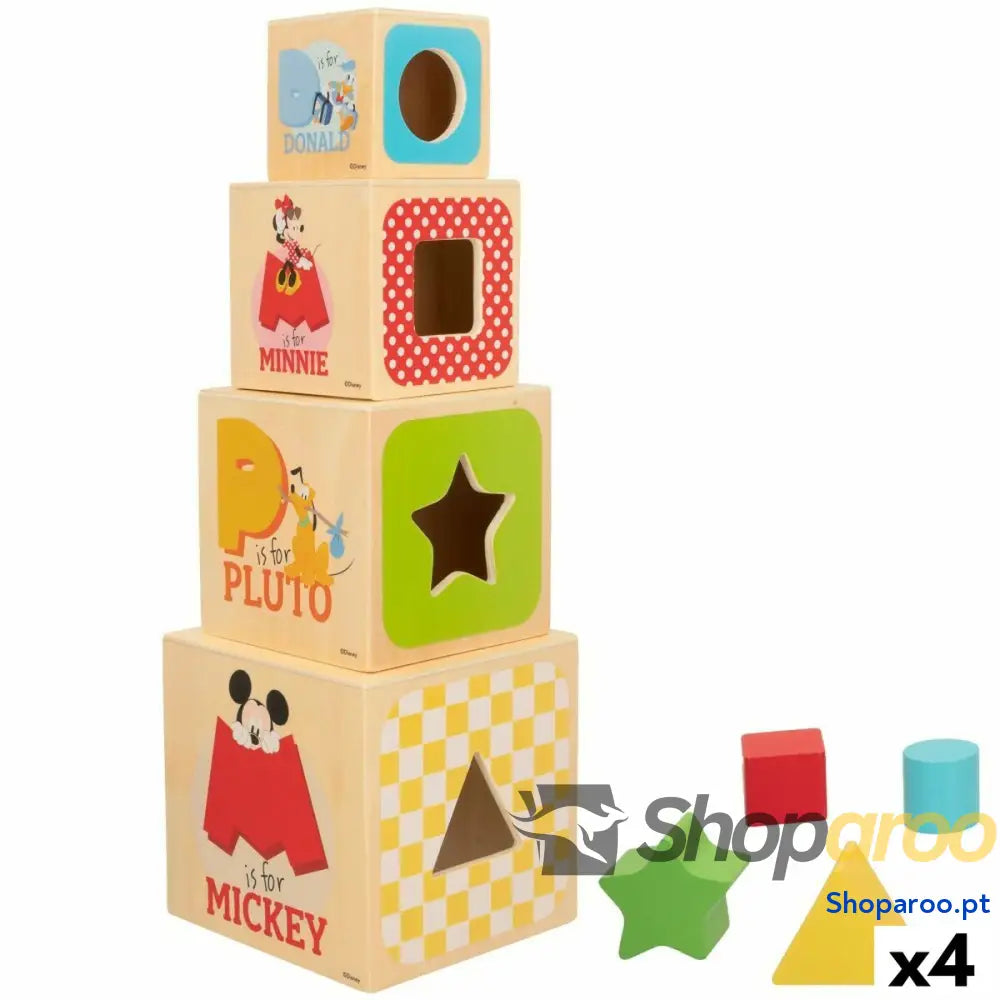 Blocos Empilháveis Disney 8 Peças 4 Unidades 12,2 x 12,2 x 12,2 cm