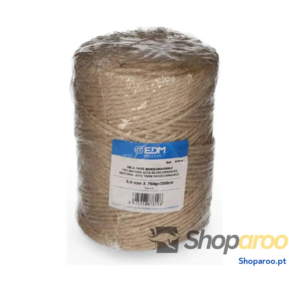 Bobina de fio EDM 87819 Natural Elástico Biodegradável Fibra natural