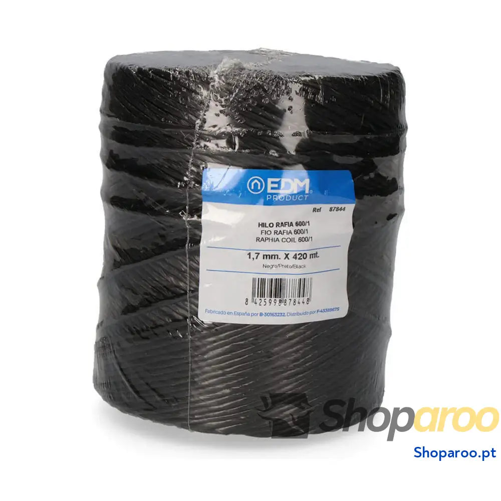 Bobina de fio EDM 87844 600/1 Preto Ráfia
