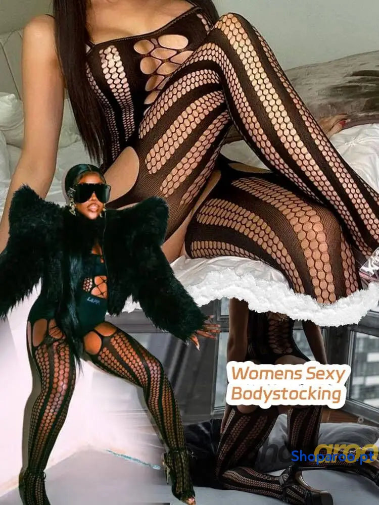 Body feminino sem entrepernas roupa de dormir sexy lingerie macia para mulher