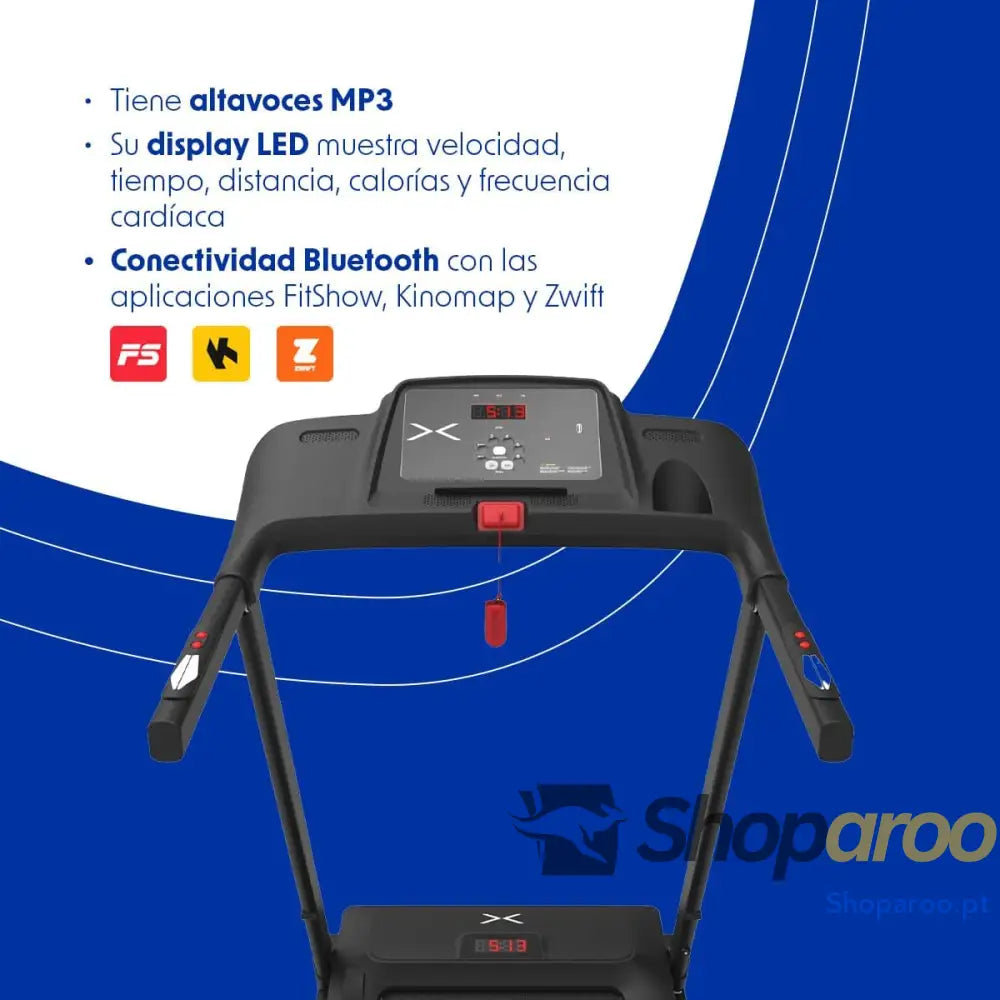 Bodytone Passadeira de corrida dobrável conectividade Bluetooth FitShow e Zwift 12 programas treino velocidade máxima