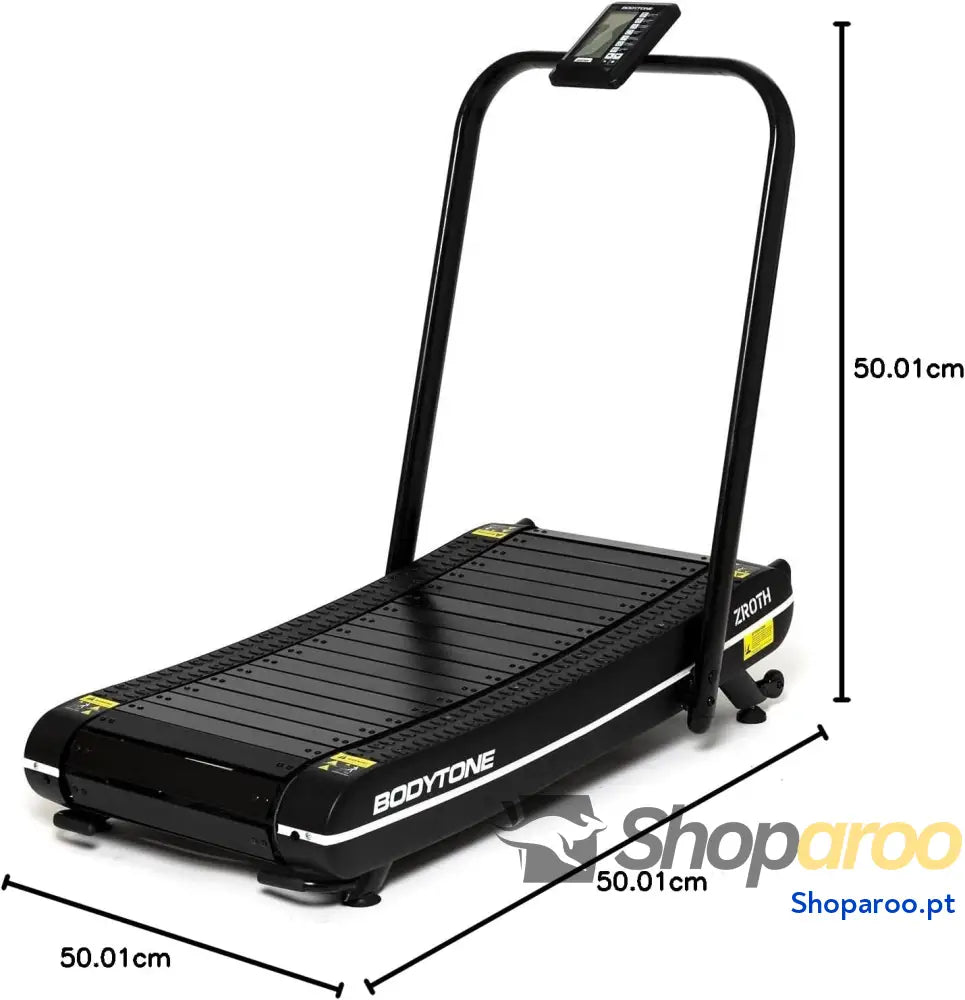 Bodytone Passadeira de corrida dobrável curva com ecrã LCD e conectividade Apps zero consumo energia autogerada