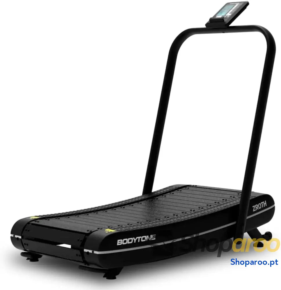 Bodytone Passadeira de corrida dobrável curva com ecrã LCD e conectividade Apps zero consumo energia autogerada