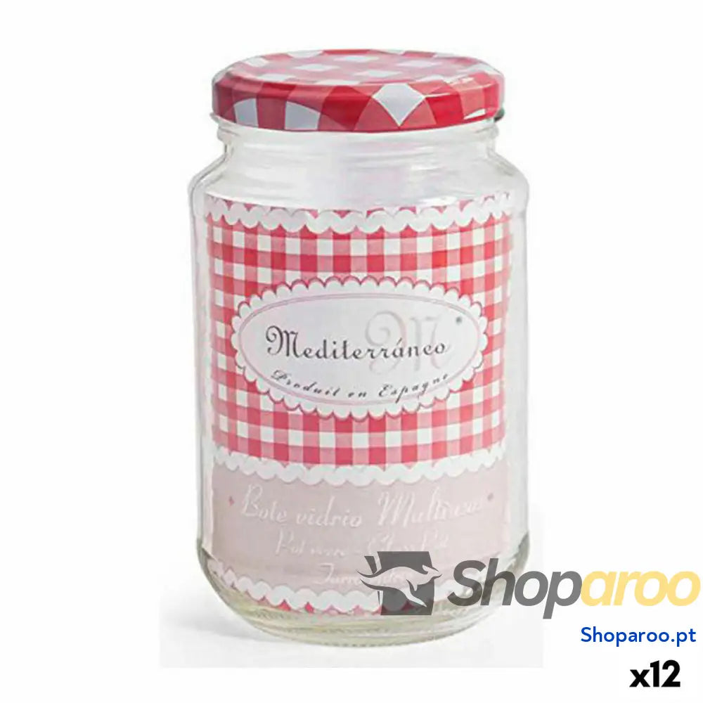 Boião de Vidro Mediterraneo A-370 Multiusos Vidro 370 ml 7,2 x 12 cm (12 Unidades)