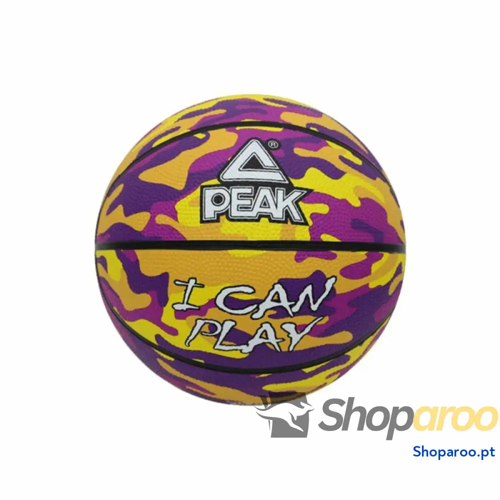 Bola de Basquetebol Peak Peak Camo Ball Amarelo Roxo (Tamanho 5)