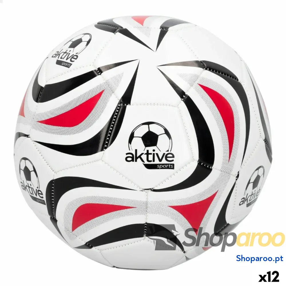 Bola de Futebol Aktive 5 Ø 22 cm Branco PVC (12 Unidades)