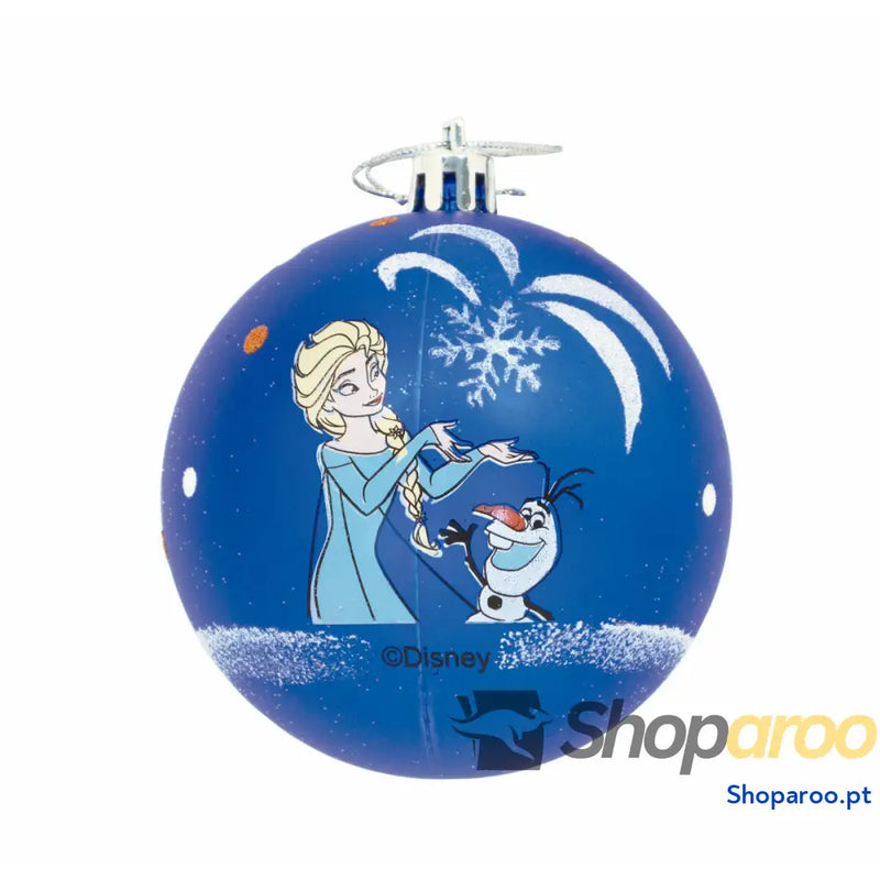 Bola de Natal Frozen Memories 6 Unidades Azul Branco Plástico (Ø 8 cm)