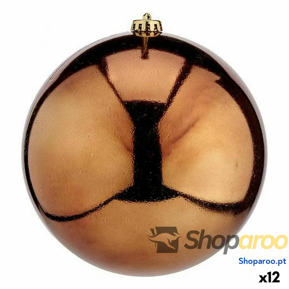 Bola de Natal Krist + 00839 Castanho Plástico (12 Unidades)