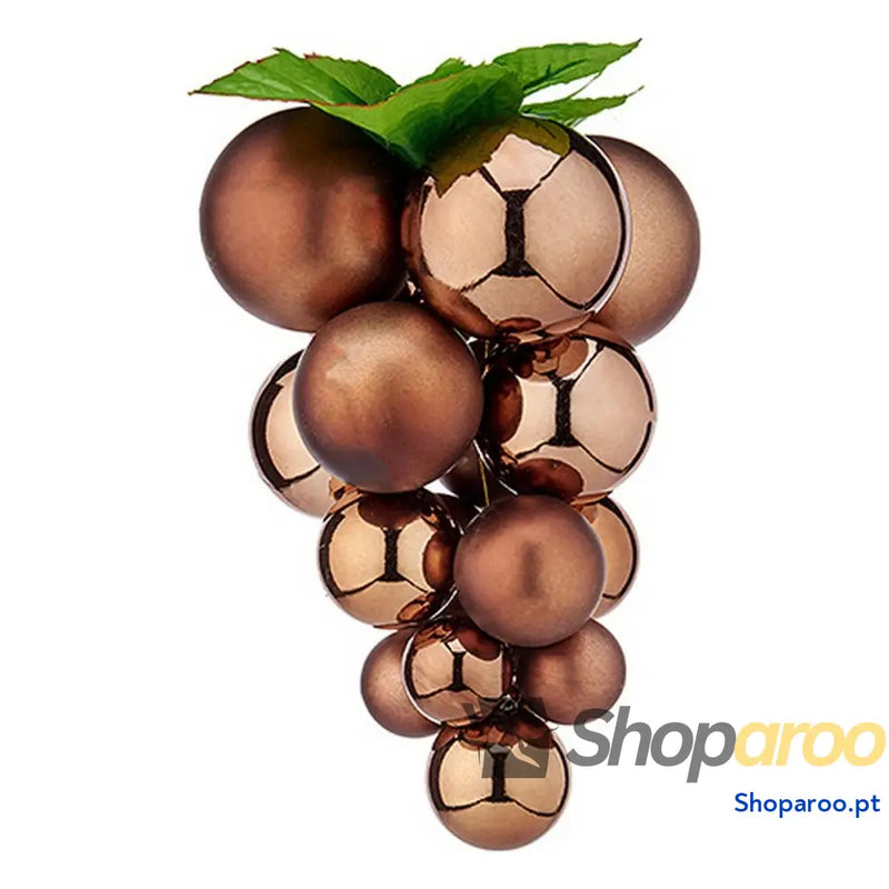 Bola de Natal Krist + 01834 Castanho Plástico Uvas Pequeno