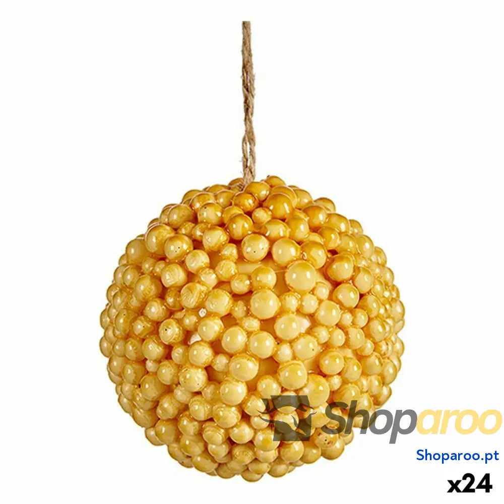 Bola de Natal Krist + 19A24331 Amarelo Plástico (24 Unidades)