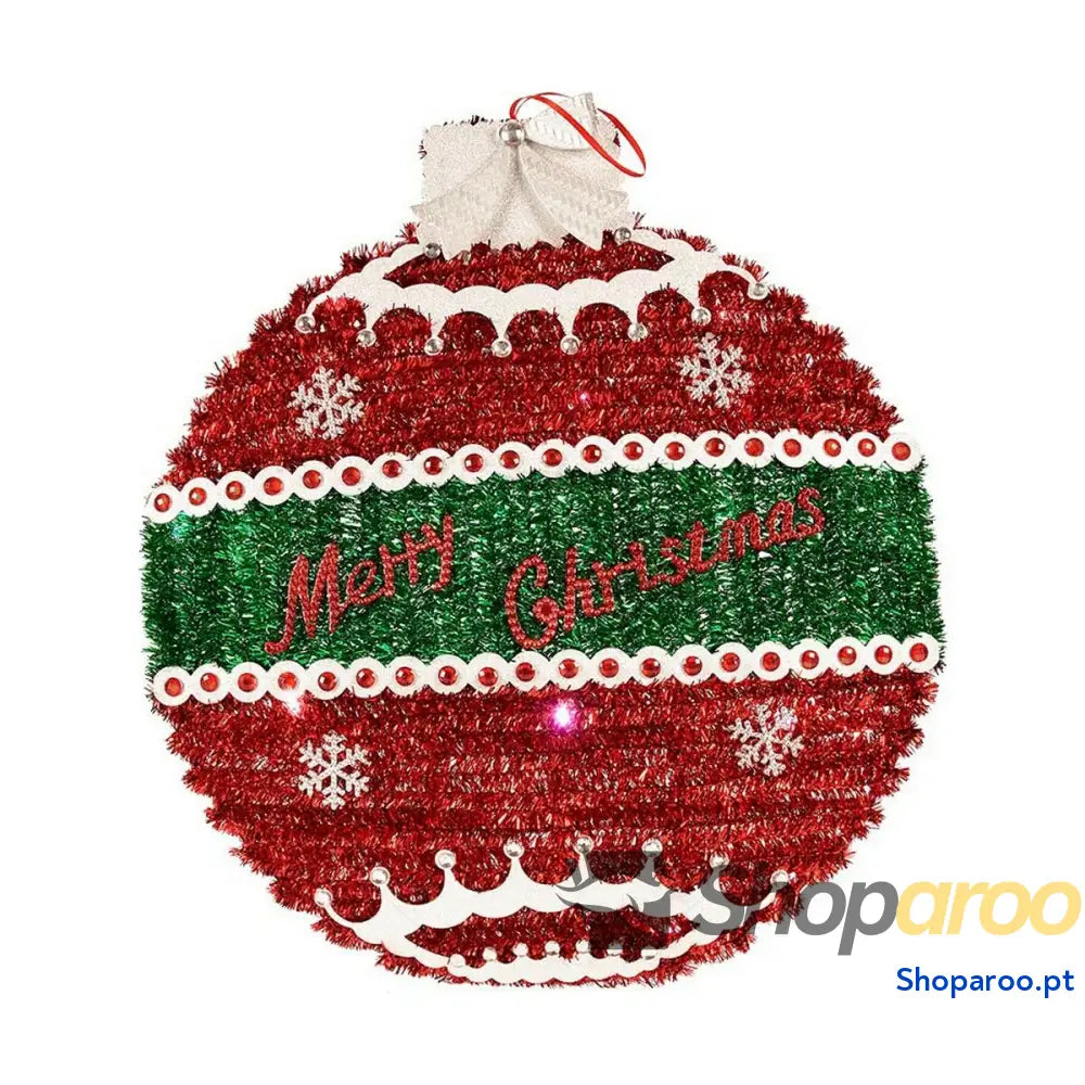 Bola de Natal Krist + 19CH138 L Branco Vermelho Prateado Polipropileno Plástico Leve LED