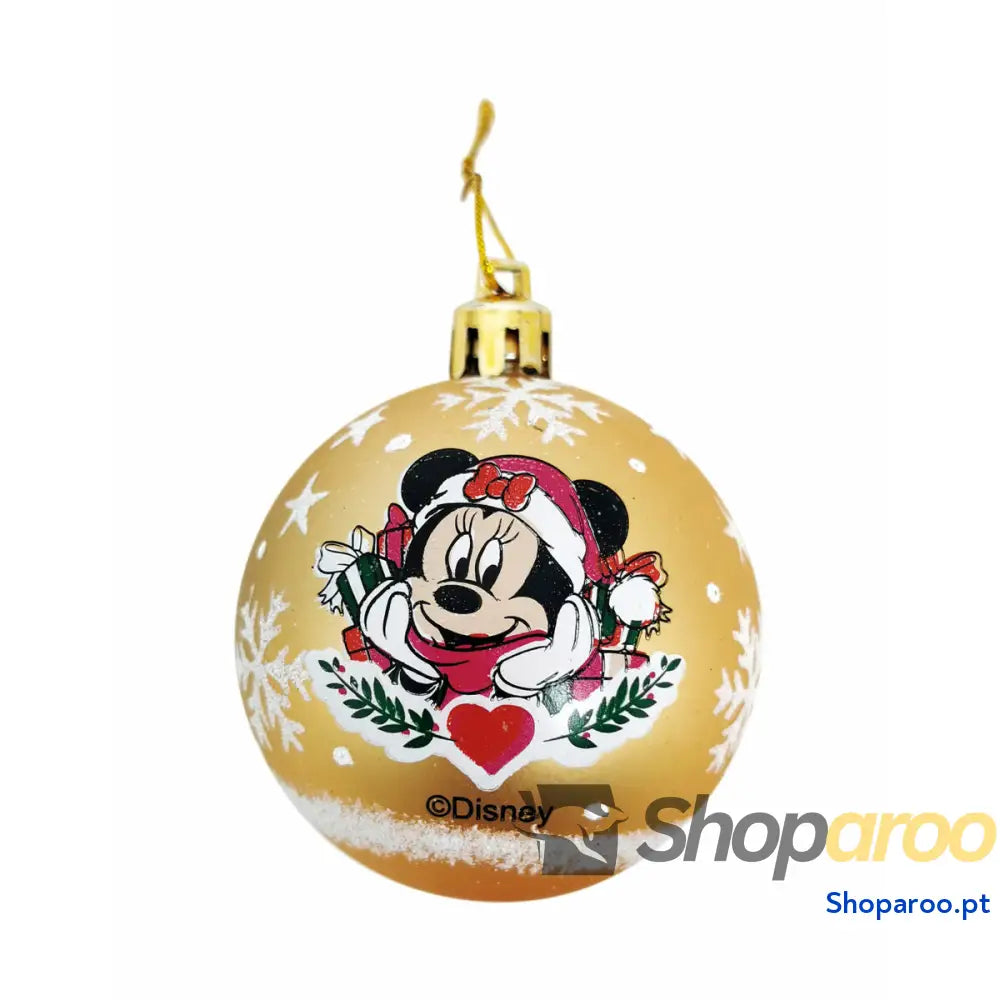 Bola de Natal Minnie Mouse Lucky Dourado 10 Unidades Plástico (Ø 6 cm)