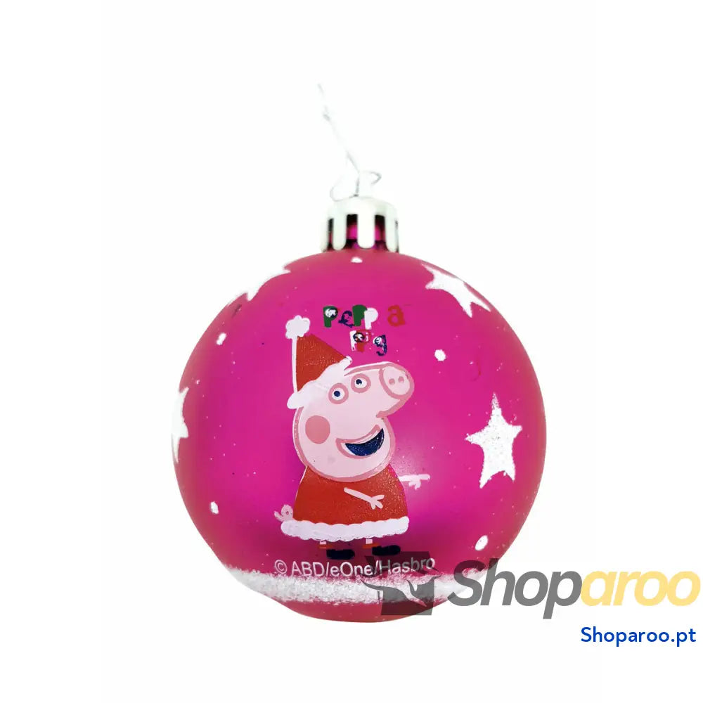 Bola de Natal Peppa Pig Cosy corner Fúcsia 10 Unidades Plástico (Ø 6 cm)