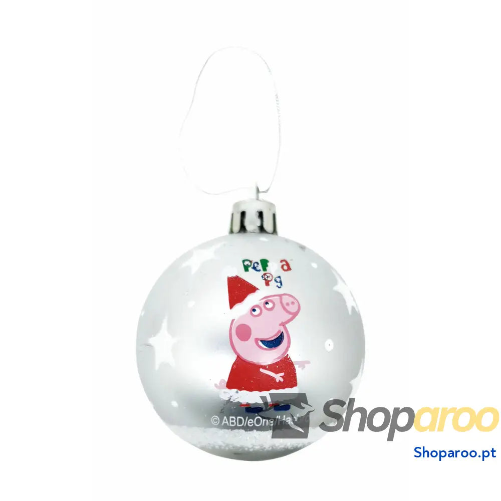 Bola de Natal Peppa Pig Cosy corner Prateado 10 Unidades Plástico (Ø 6 cm)