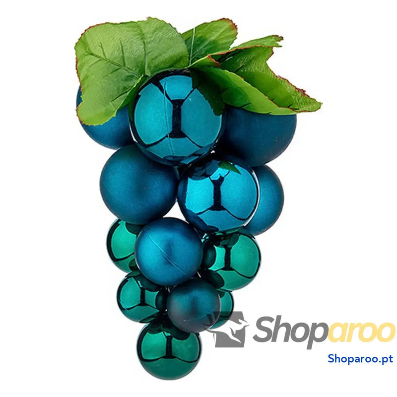 Bola de Natal Uvas Azul Plástico