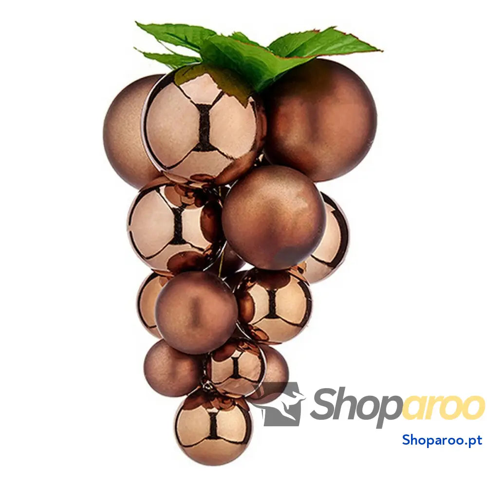 Bola de Natal Uvas Castanho Plástico 18 x 28 cm