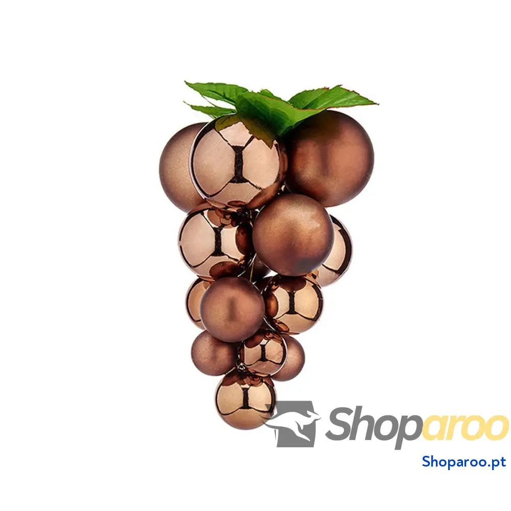 Bola de Natal Uvas Castanho Plástico 22 x 33 cm