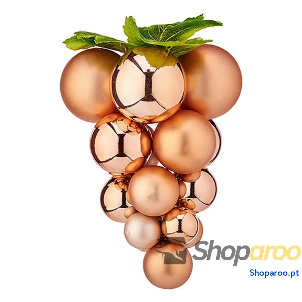 Bola de Natal Uvas Pequeno Cobre Plástico 18 x 24 cm