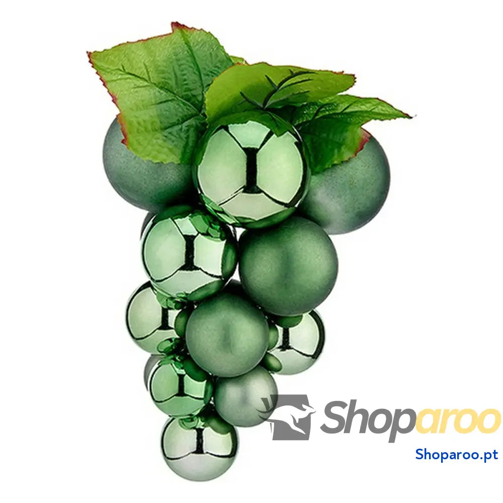 Bola de Natal Uvas Pequeno Verde Plástico 18 x 24 cm