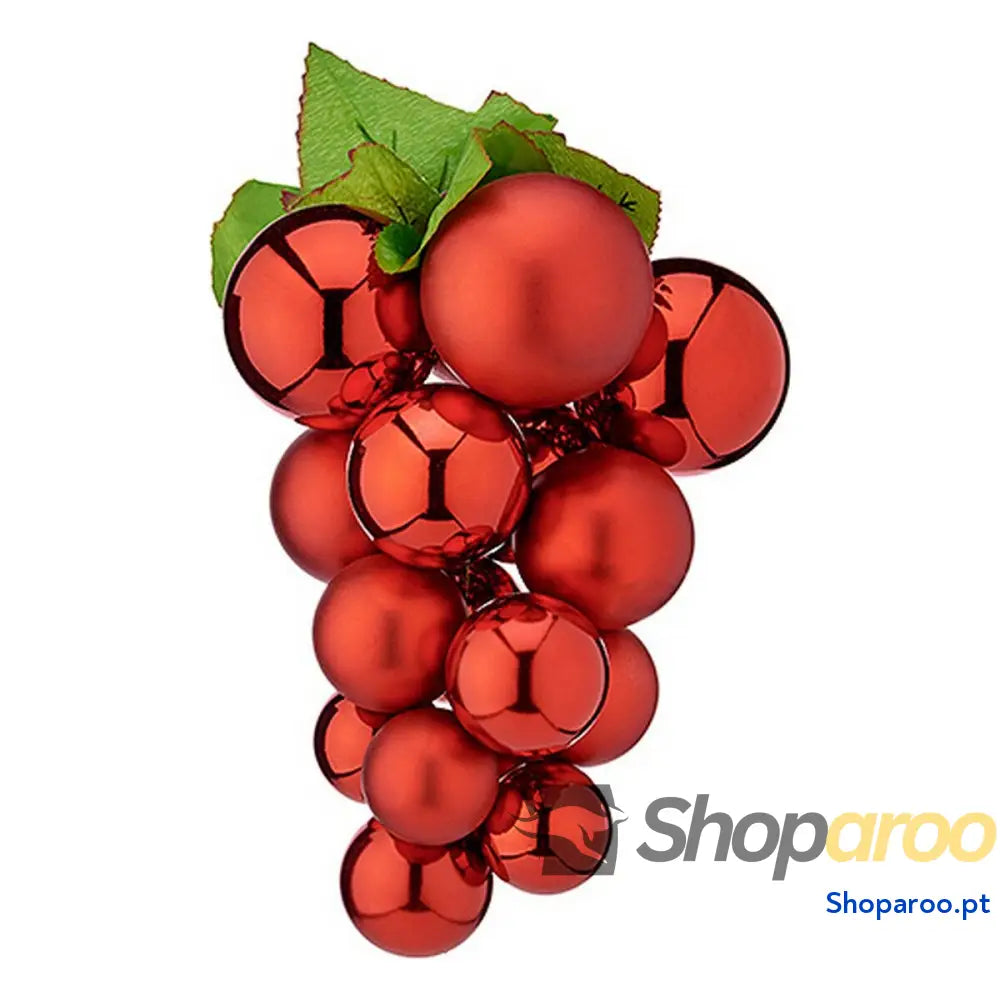 Bola de Natal Uvas Vermelho Plástico 18 x 28 cm