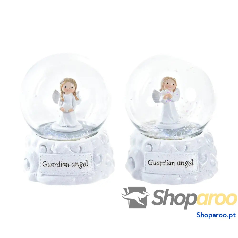 Bola de Neve DKD Home Decor Branco 6,5 x 8,5 cm (2 Unidades)