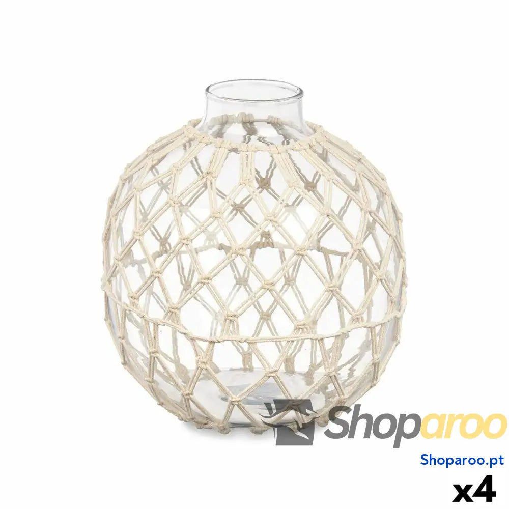 Bola decorativa Branco Transparente 21 x 23 cm (4 Unidades)