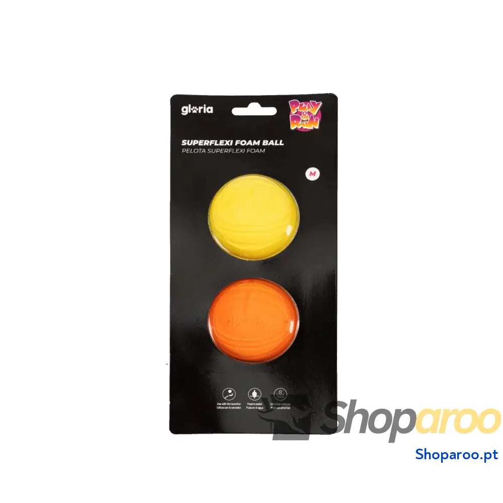 Bola para Animais de Estimação Gloria PLAY AND RUN Amarelo Espuma TPR M 6,35 cm 2 Unidades