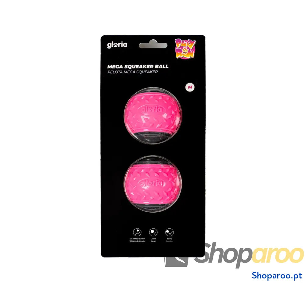 Bola para Animais de Estimação Gloria PLAY AND RUN Cor Rosa TPR M 6,35 cm 2 Unidades