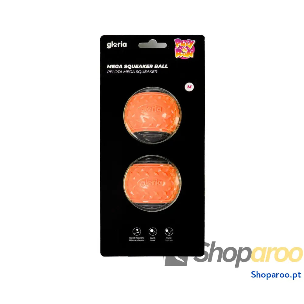 Bola para Animais de Estimação Gloria PLAY AND RUN Laranja TPR M 6,35 cm 2 Unidades