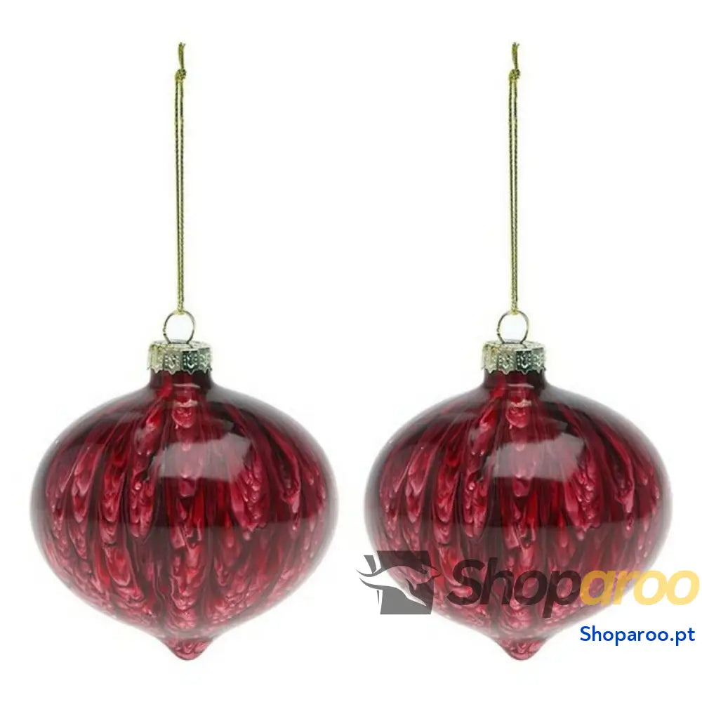 Bolas de Natal (2 pcs) 112490 Castanho Vermelho 8 cm Unidades)