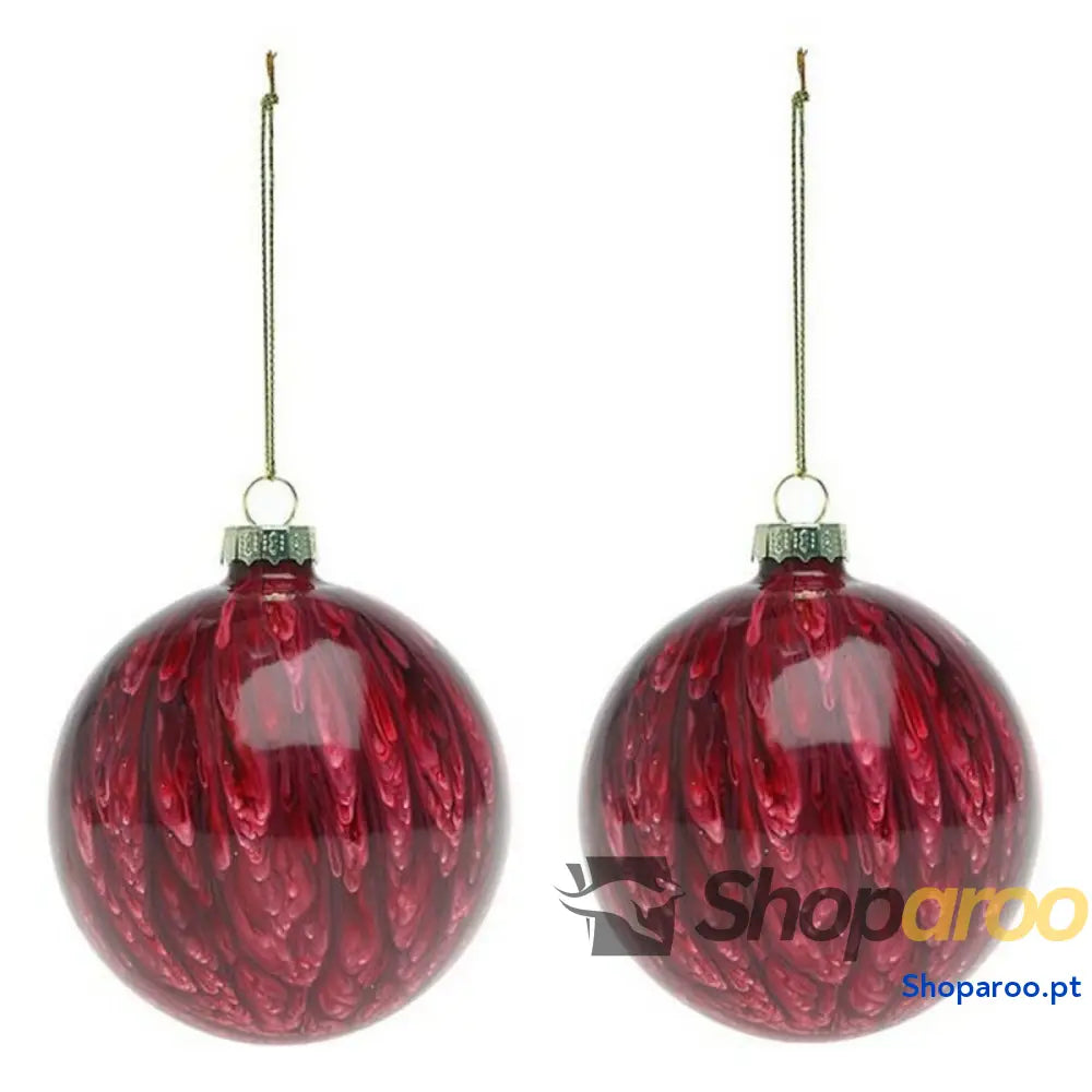 Bolas de Natal (2 pcs) 113572 Castanho Vermelho 8 cm Unidades)
