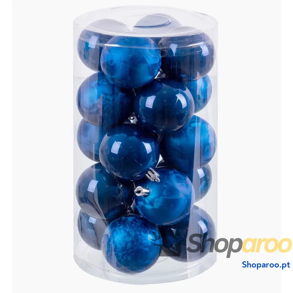 Bolas de Natal Azul Plástico 6 x cm (20 Unidades)