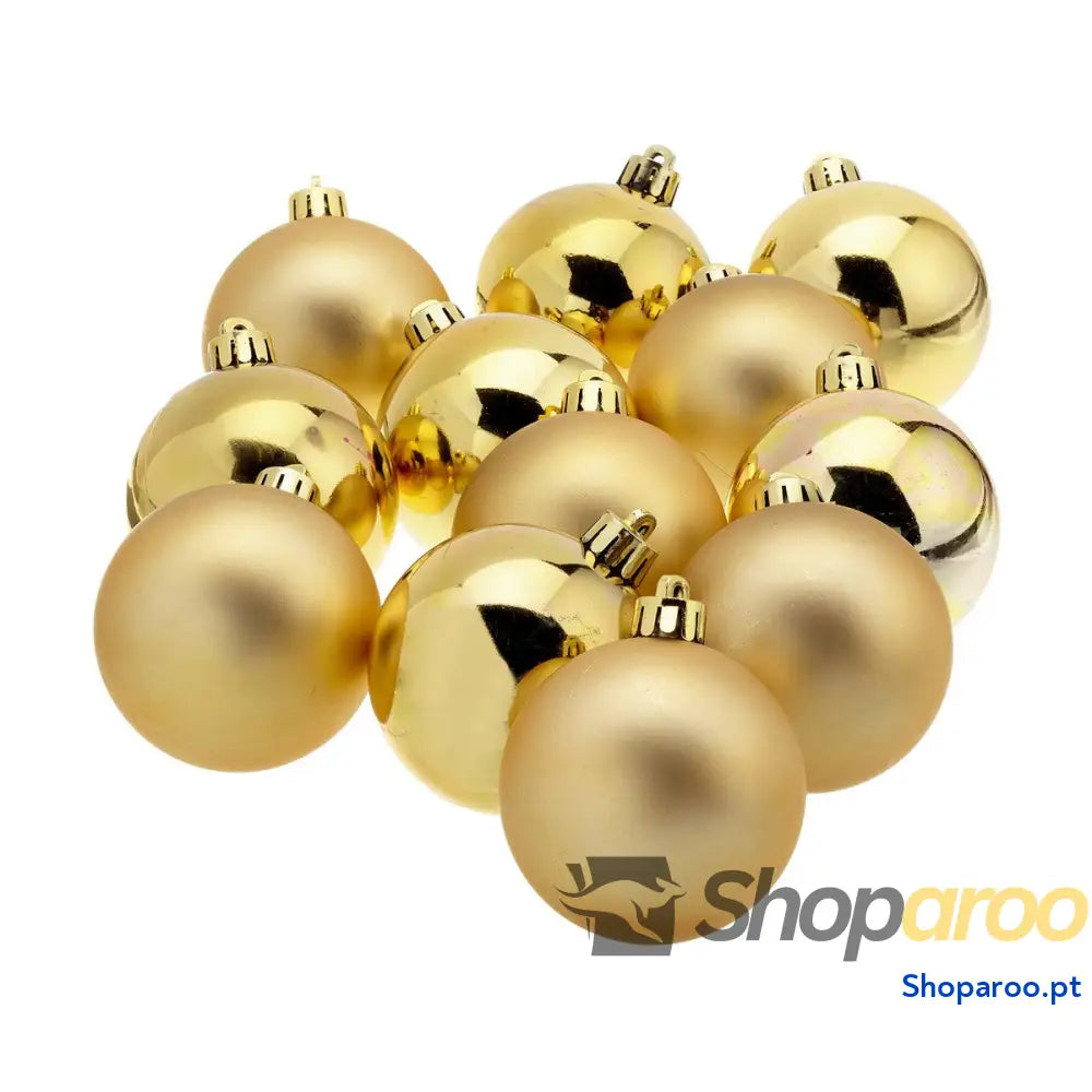 Bolas de Natal Decoris Dourado Plástico 12 Unidades