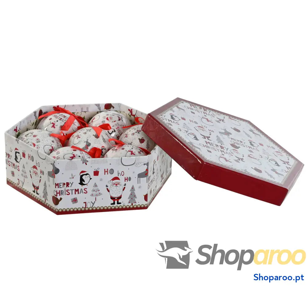 Bolas de Natal Home ESPRIT Branco Vermelho PVC (7 Unidades)