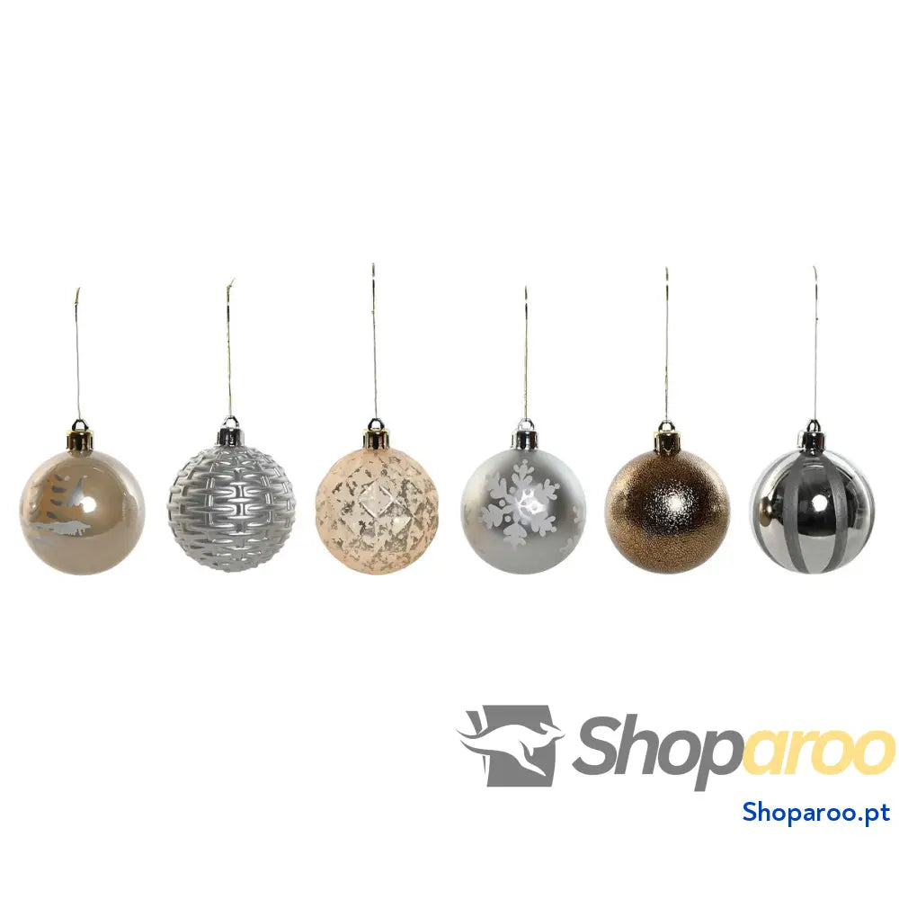 Bolas de Natal Home ESPRIT Champanhe Prateado Polietileno 16 x 31,5 cm (30 Peças)