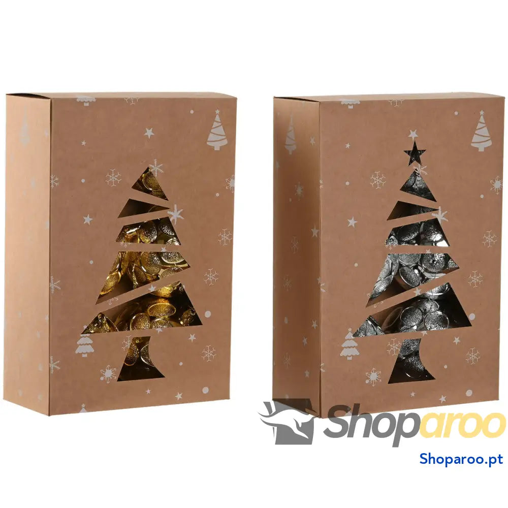 Bolas de Natal Home ESPRIT Dourado Prateado PVC 20 x 10 30 cm (2 Unidades)