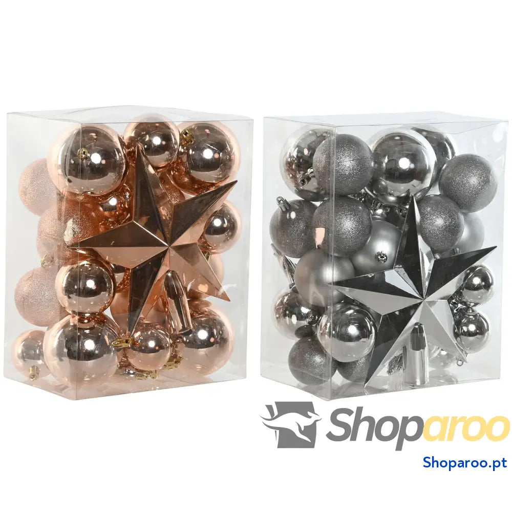 Bolas de Natal Home ESPRIT Dourado PVC 20 x 13 26 cm (2 Unidades)