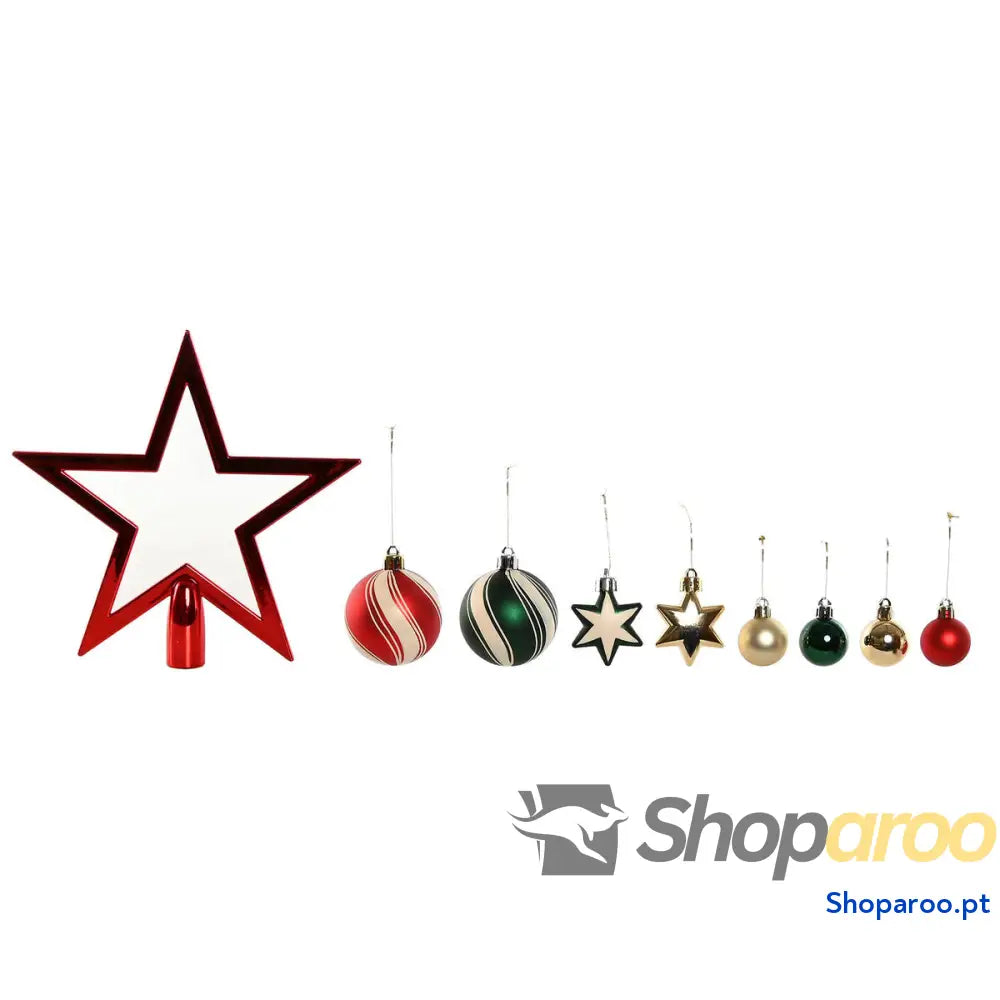 Bolas de Natal Home ESPRIT Vermelho Verde Polietileno 21 x 6,5 27 cm (53 Peças)