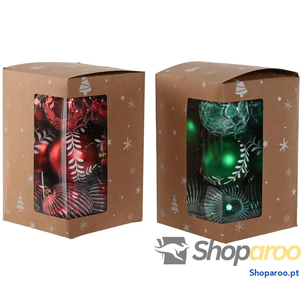 Bolas de Natal Home ESPRIT Vermelho Verde PVC 16 x 24 cm (2 Unidades)