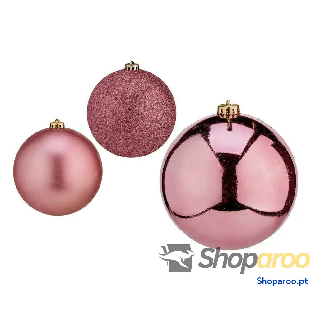 Bolas de Natal Krist + 00739 Cor Rosa PVC Ø 10 cm 6 Unidades