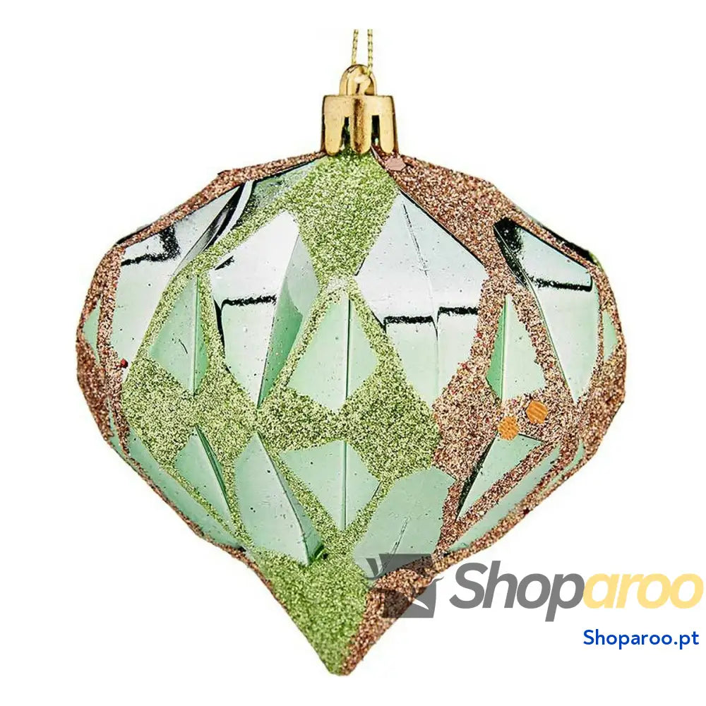 Bolas de Natal Krist + 00893 Verde Plástico Diamante Ø 8 cm 6 Unidades