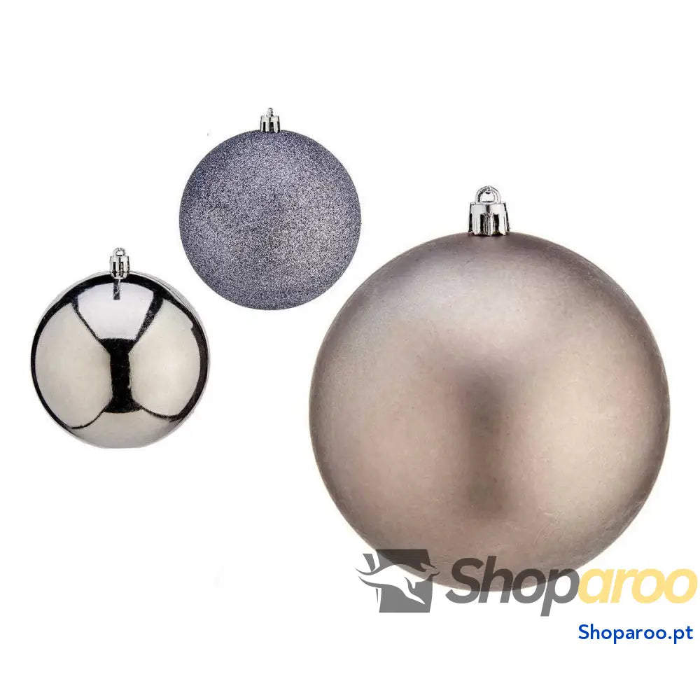 Bolas de Natal Ø 10 cm 6 Unidades Prateado Plástico