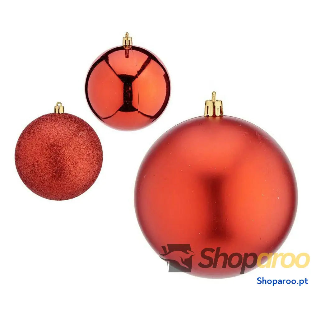 Bolas de Natal Ø 10 cm 6 Unidades Vermelho Plástico