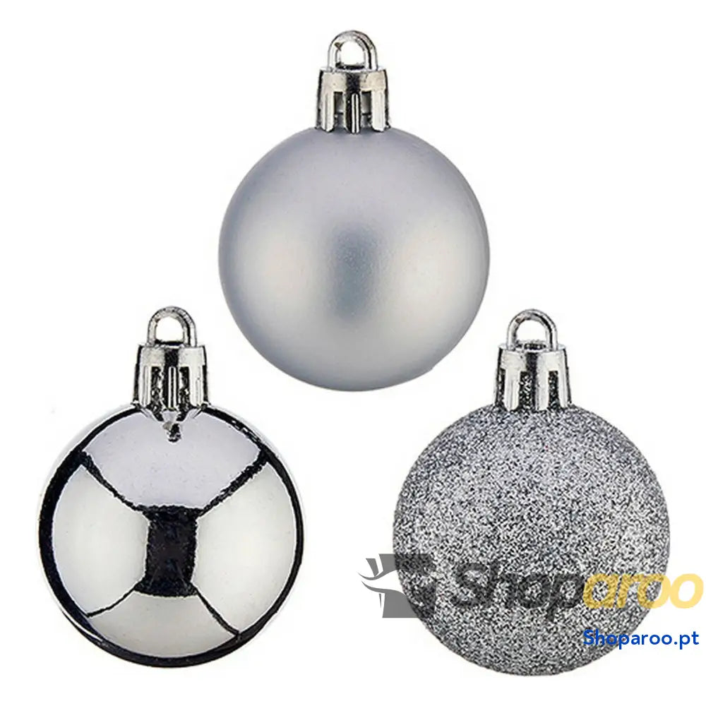 Bolas de Natal Ø 4 cm Prateado PVC 12 x 8