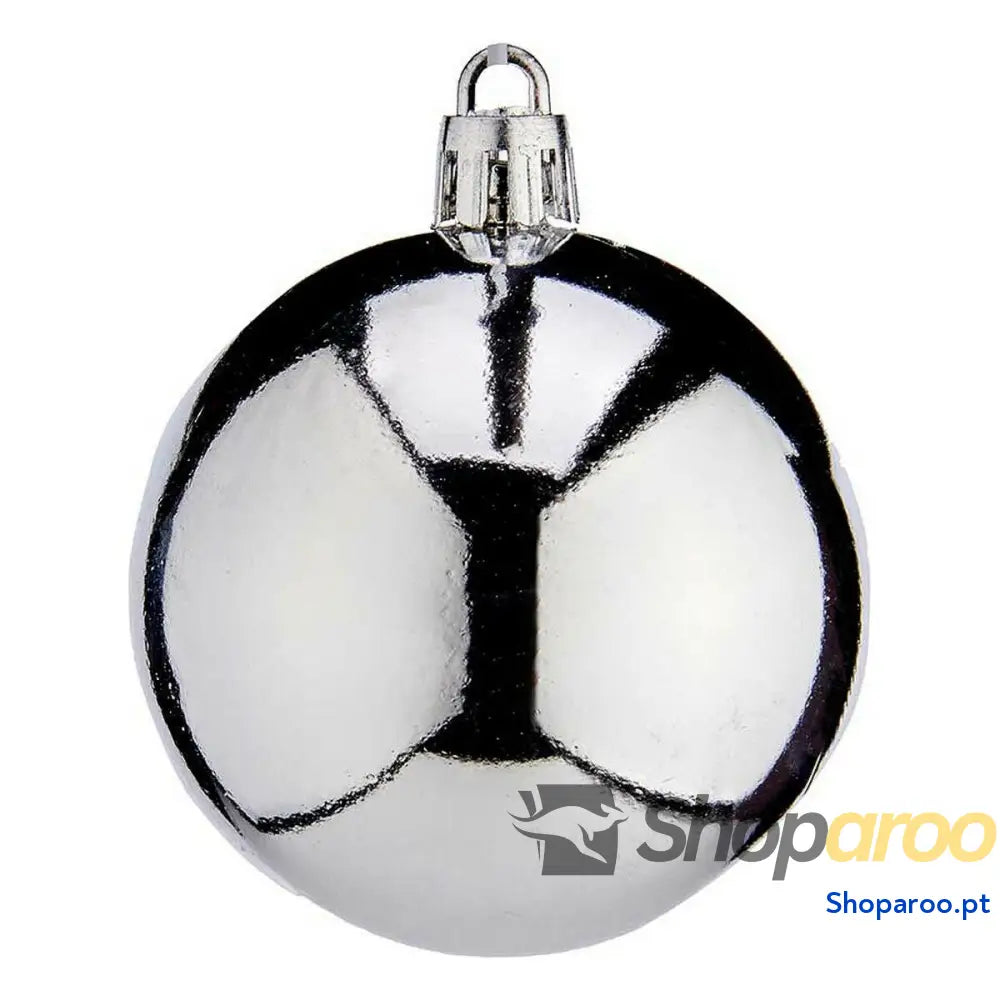 Bolas de Natal Ø 6 cm 24 Unidades Prateado Plástico