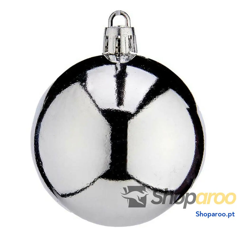 Bolas de Natal Ø 6 cm 24 Unidades Prateado Plástico